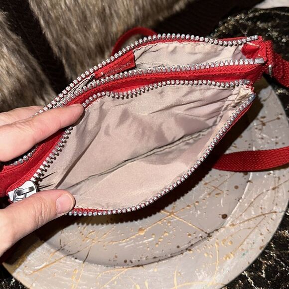 Kipling Small Vibrant Red Nylon Crossbody Bag - Picture 9 of 14